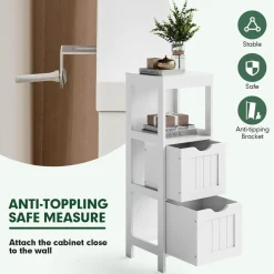 Tangkula Bathroom Floor Storage Cabinet