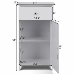 Tangkula Bathroom Floor Storage Cabinet