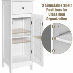 Tangkula Bathroom Floor Storage Cabinet