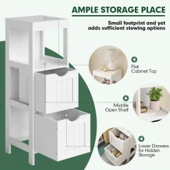 Tangkula Bathroom Floor Storage Cabinet