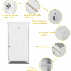 Tangkula Bathroom Floor Storage Cabinet