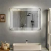 Tangkula Bathroom LED Mirror, Wall Mounted Makeup Vanity Mirror, Dressing Room, 27.5