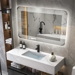 Tangkula Bathroom LED Mirror, Wall Mounted Makeup Vanity Mirror, Dressing Room, 27.5