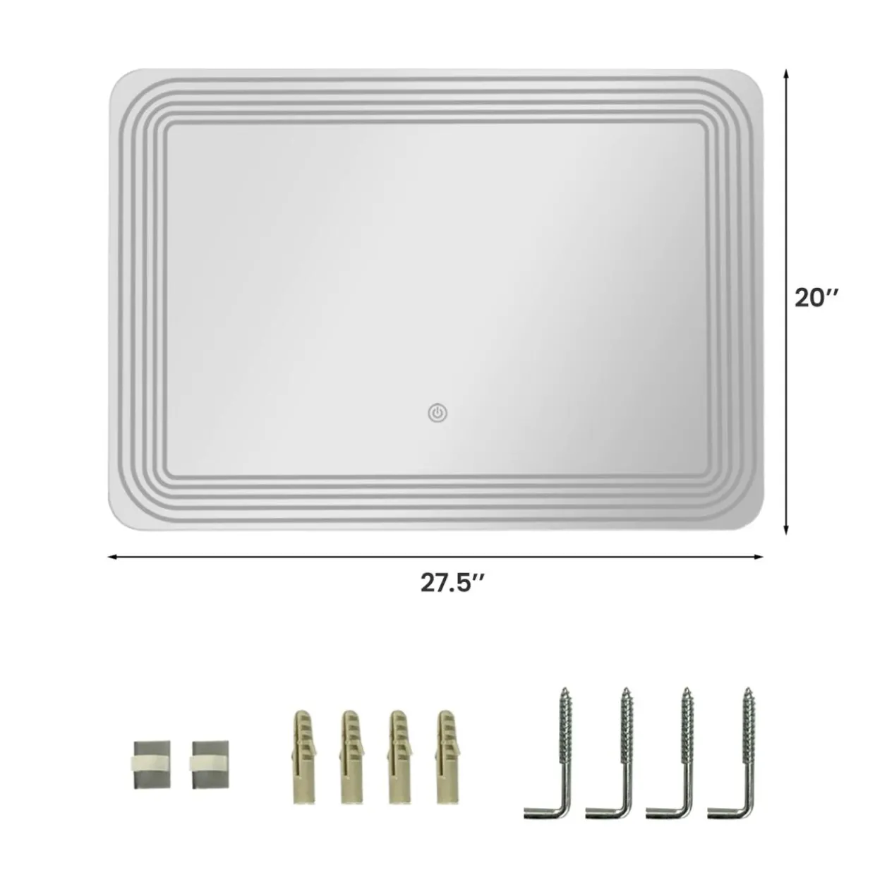 Tangkula Bathroom LED Mirror, Wall Mounted Makeup Vanity Mirror, Dressing Room, 27.5