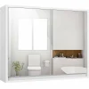 Tangkula Bathroom Medicine Cabinet, 2-Tier Wall-Mounted Storage Cabinet with Double Mirror Doors