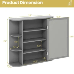Tangkula Bathroom Medicine Cabinet with Mirror with Mirror, Wall Mounted Bathroom Storage Cabinet