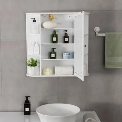 Tangkula Bathroom Medicine Cabinet with Mirror with Mirror, Wall Mounted Bathroom Storage Cabinet