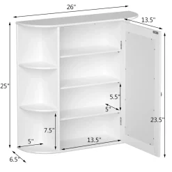 Tangkula Bathroom Medicine Cabinet with Mirror with Mirror, Wall Mounted Bathroom Storage Cabinet