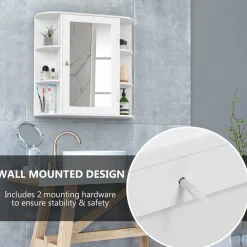 Tangkula Bathroom Medicine Cabinet with Mirror with Mirror, Wall Mounted Bathroom Storage Cabinet