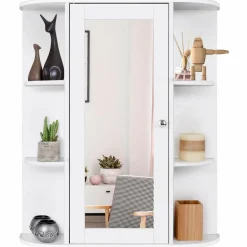 Tangkula Bathroom Medicine Cabinet, Wall Mounted Bathroom Cabinet with Mirror Door and Shelves