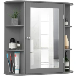 Tangkula Bathroom Medicine Cabinet with Mirror with Mirror, Wall Mounted Bathroom Storage Cabinet