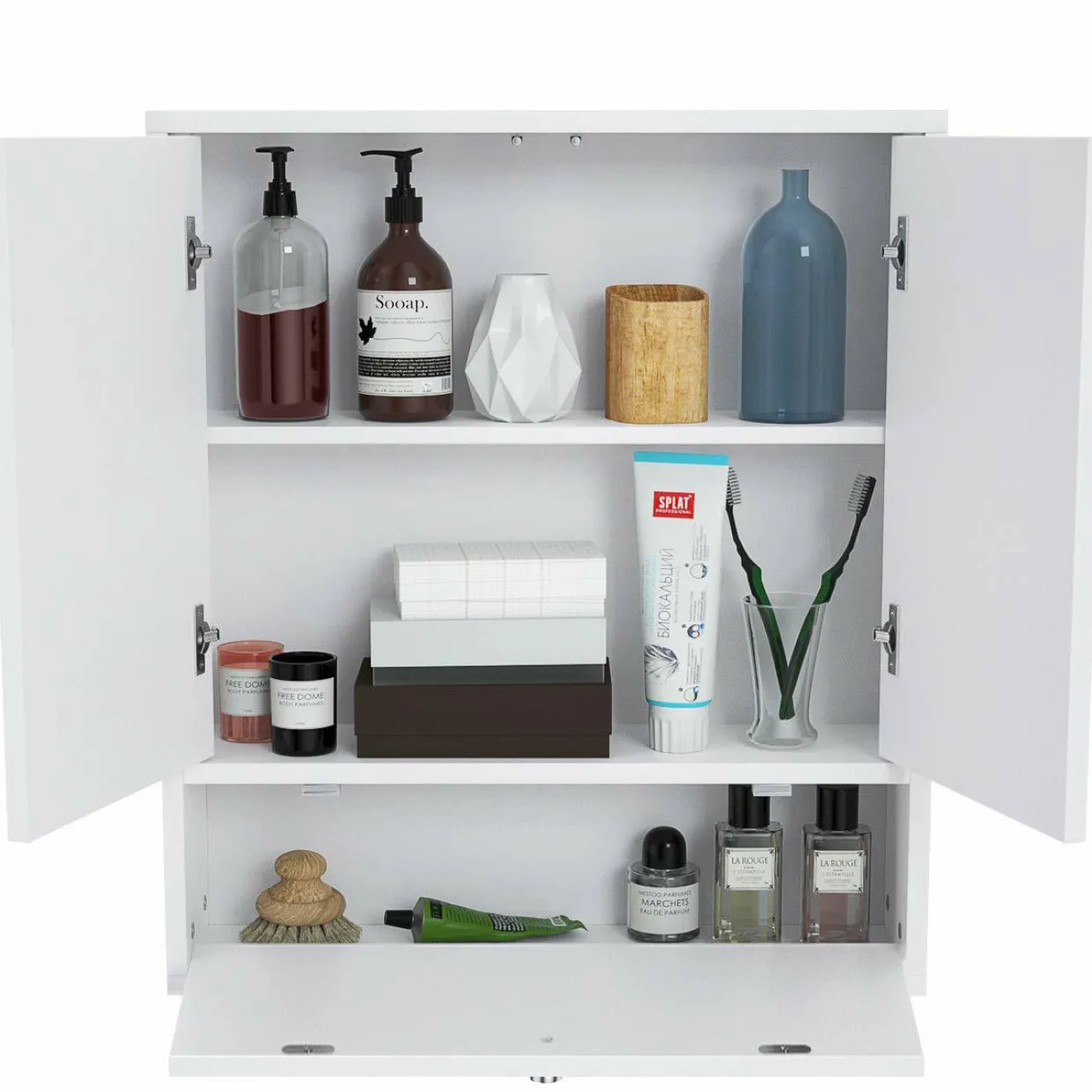 Tangkula Bathroom Mirror Cabinet, Wall Mounted Medicine Cabinet with Mirror Doors & Adjustable Shelf