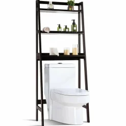 Tangkula Bathroom Space Saver, Over The Toilet Storage Rack, Free Standing 3-Shelf Bathroom Organizer