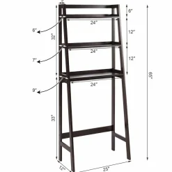 Tangkula Bathroom Space Saver, Over The Toilet Storage Rack, Free Standing 3-Shelf Bathroom Organizer