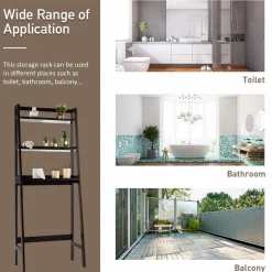 Tangkula Bathroom Space Saver, Over The Toilet Storage Rack, Free Standing 3-Shelf Bathroom Organizer