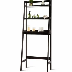Tangkula Bathroom Space Saver, Over The Toilet Storage Rack, Free Standing 3-Shelf Bathroom Organizer