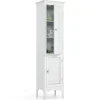 Tangkula Bathroom Storage Cabinet, 63 Inch Tall Narrow Storage Cabinet with 1 Adjustable Shelf and 2 Doors