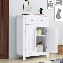 Tangkula Bathroom Storage Cabinet, Free Standing Bathroom Cabinet with Large Drawer