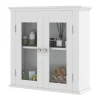 Tangkula Bathroom Wall Cabinet with Tempered Glass Doors, Wall Mounted Storage Cabinet