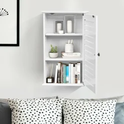Tangkula Bathroom Wall Cabinet, Medicine Cabinet with 3 Tier Adjustable Storage Shelves