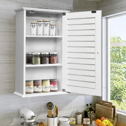Tangkula Bathroom Wall Cabinet, Medicine Cabinet with 3 Tier Adjustable Storage Shelves