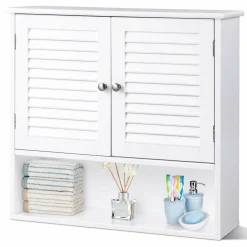 Tangkula Bathroom Wall Cabinet, Wooden Cabinet