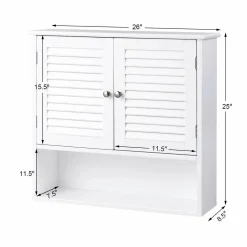 Tangkula Bathroom Wall Cabinet, Wooden Cabinet