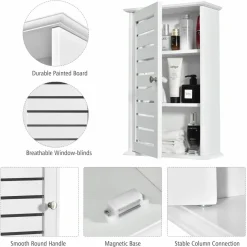 Tangkula Bathroom Wall Cabinet, Medicine Cabinet with 3 Tier Adjustable Storage Shelves