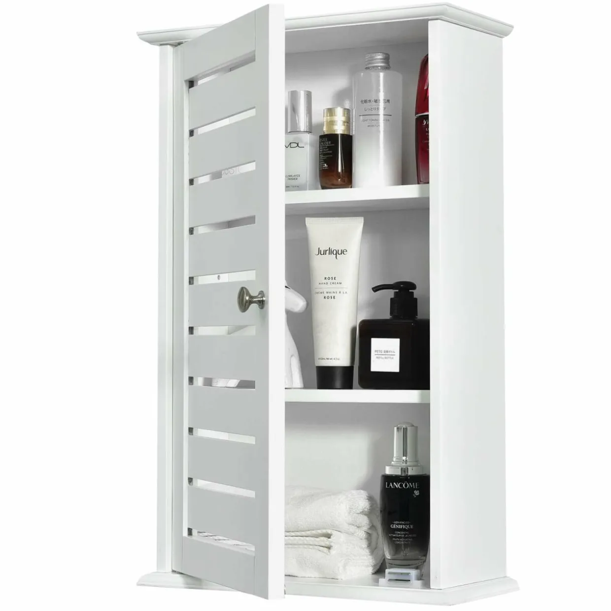 Tangkula Bathroom Wall Cabinet, Medicine Cabinet with 3 Tier Adjustable Storage Shelves