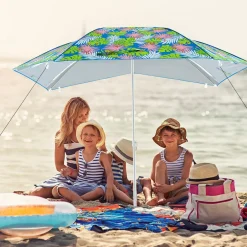 Tangkula Beach Tent for 2-4 People, 2-in-1 Beach Tent Sun Shelter with Extendable Floor