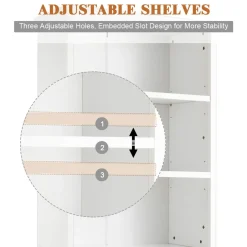Tangkula Bookcase with Doors, 3 Tier Open Book Shelving
