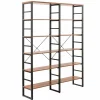 Tangkula Bookshelves and Bookcases, 80 Inch Double Wide 6 Tier Bookshelf (60" L x 13.5" W x 80" H)