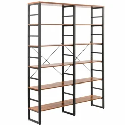 Tangkula Bookshelves and Bookcases, 80 Inch Double Wide 6 Tier Bookshelf (60" L x 13.5" W x 80" H)