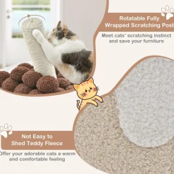 Tangkula Bubble Tea Cat Tree Tower, 26.5 Inch Cat Condo Furniture with Scratching Post