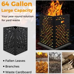 Tangkula Burn Barrel for Outside for Burning Trash