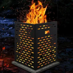 Tangkula Burn Barrel for Outside for Burning Trash