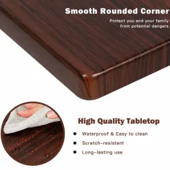 Tangkula C Shaped Side Table, Vintage Couch Table Sofa Side Table for Coffee Snack Laptop