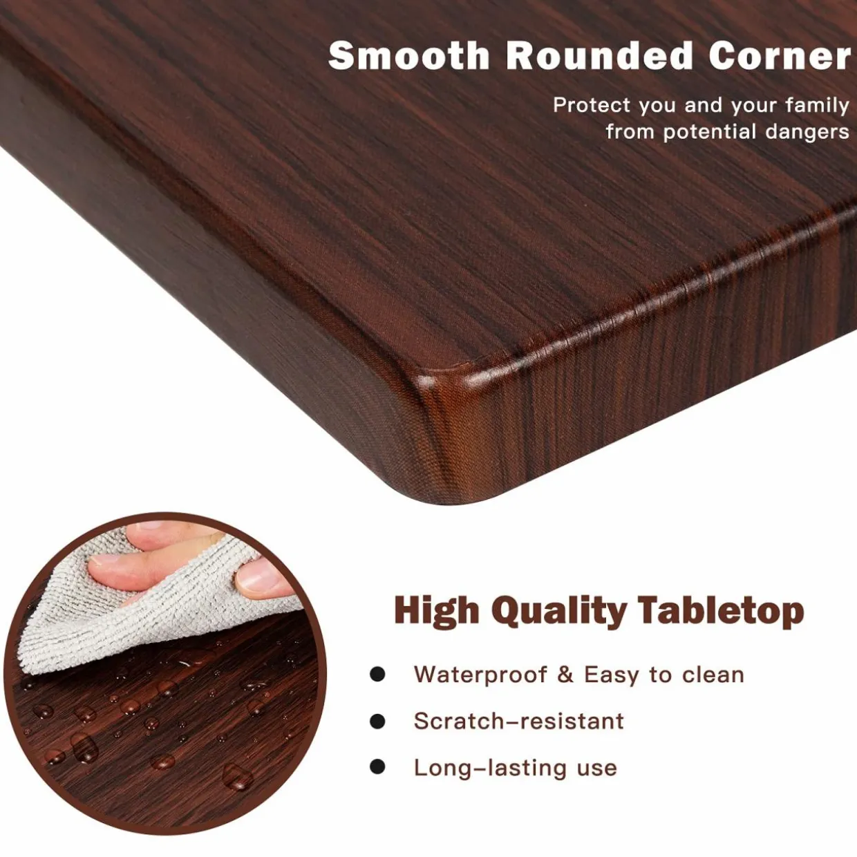 Tangkula C Shaped Side Table, Vintage Couch Table Sofa Side Table for Coffee Snack Laptop