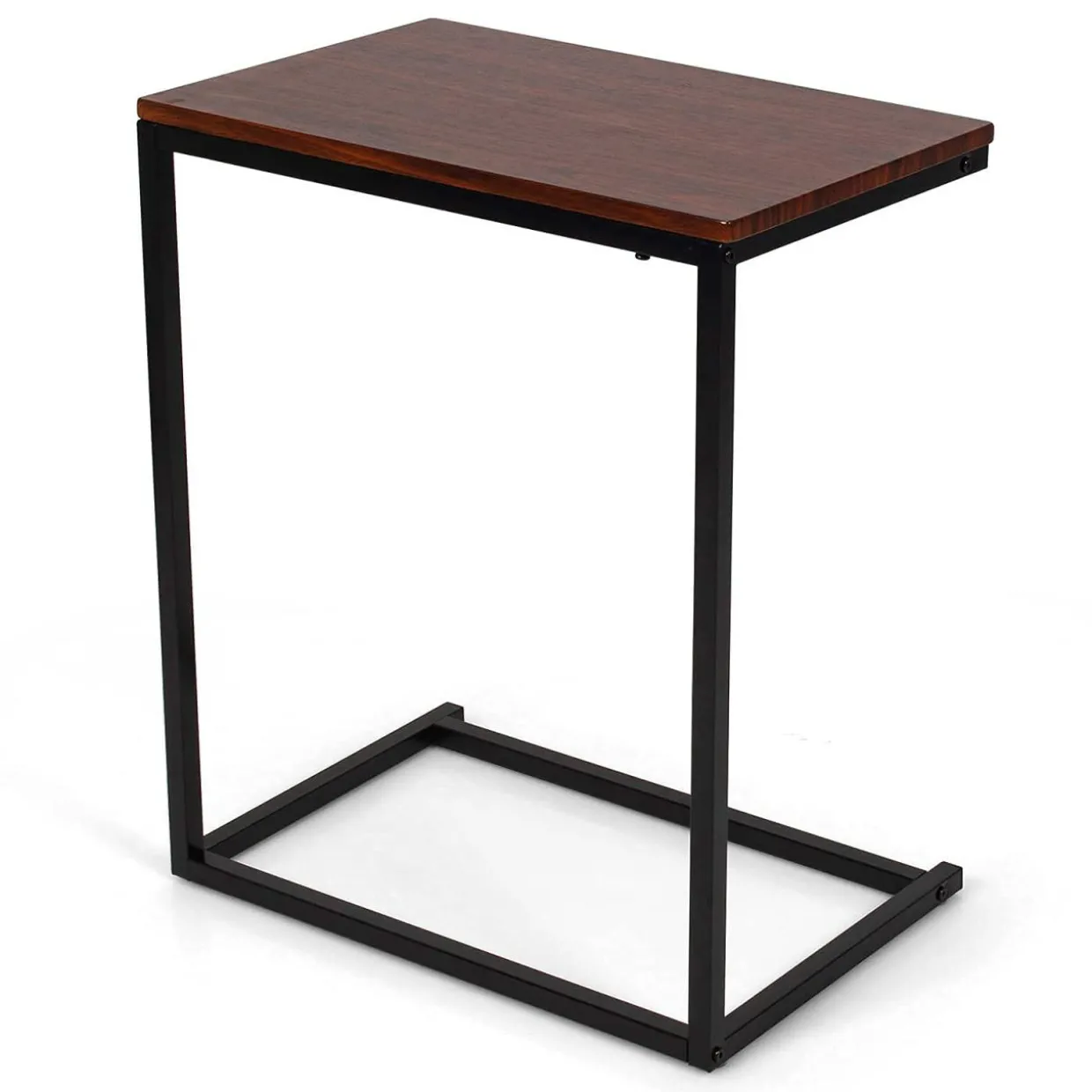 Tangkula C Shaped Side Table, Vintage Couch Table Sofa Side Table for Coffee Snack Laptop