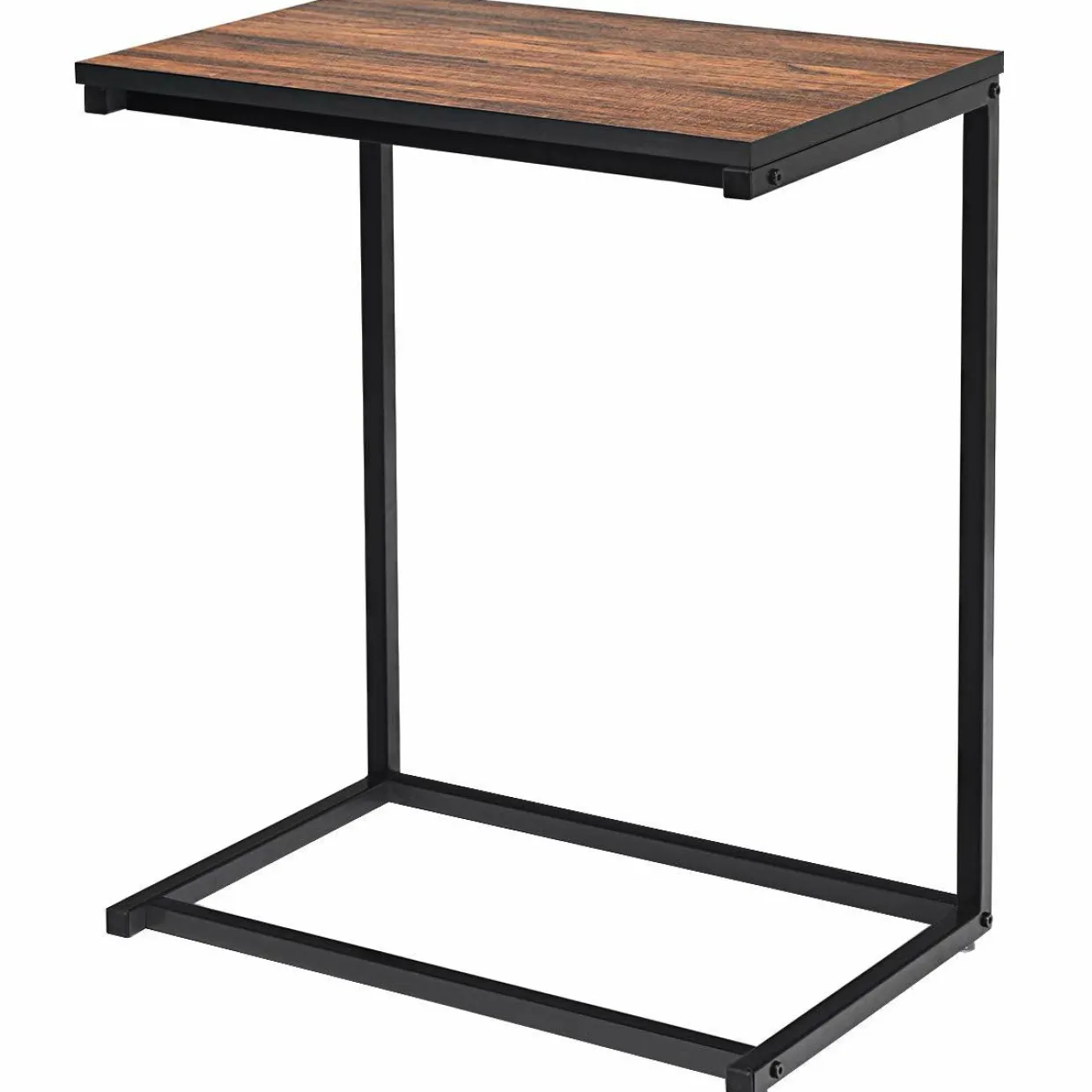 Tangkula C Shaped Side Table, Vintage Couch Table Sofa Side Table for Coffee Snack Laptop