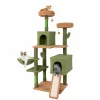 Tangkula Cactus Cat Tree, 63 Inch Tall Cat Tower with Sisal Scratching Posts