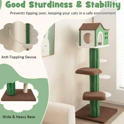 Tangkula Cactus Cat Tree for Indoor Cat, 7-Tier 61