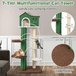 Tangkula Cactus Cat Tree for Indoor Cat, 7-Tier 61