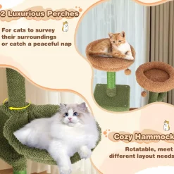 Tangkula Cactus Cat Tree, 63 Inch Tall Cat Tower with Sisal Scratching Posts