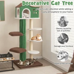 Tangkula Cactus Cat Tree for Indoor Cat, 7-Tier 61