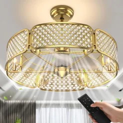 Tangkula Caged Ceiling Fan with Light
