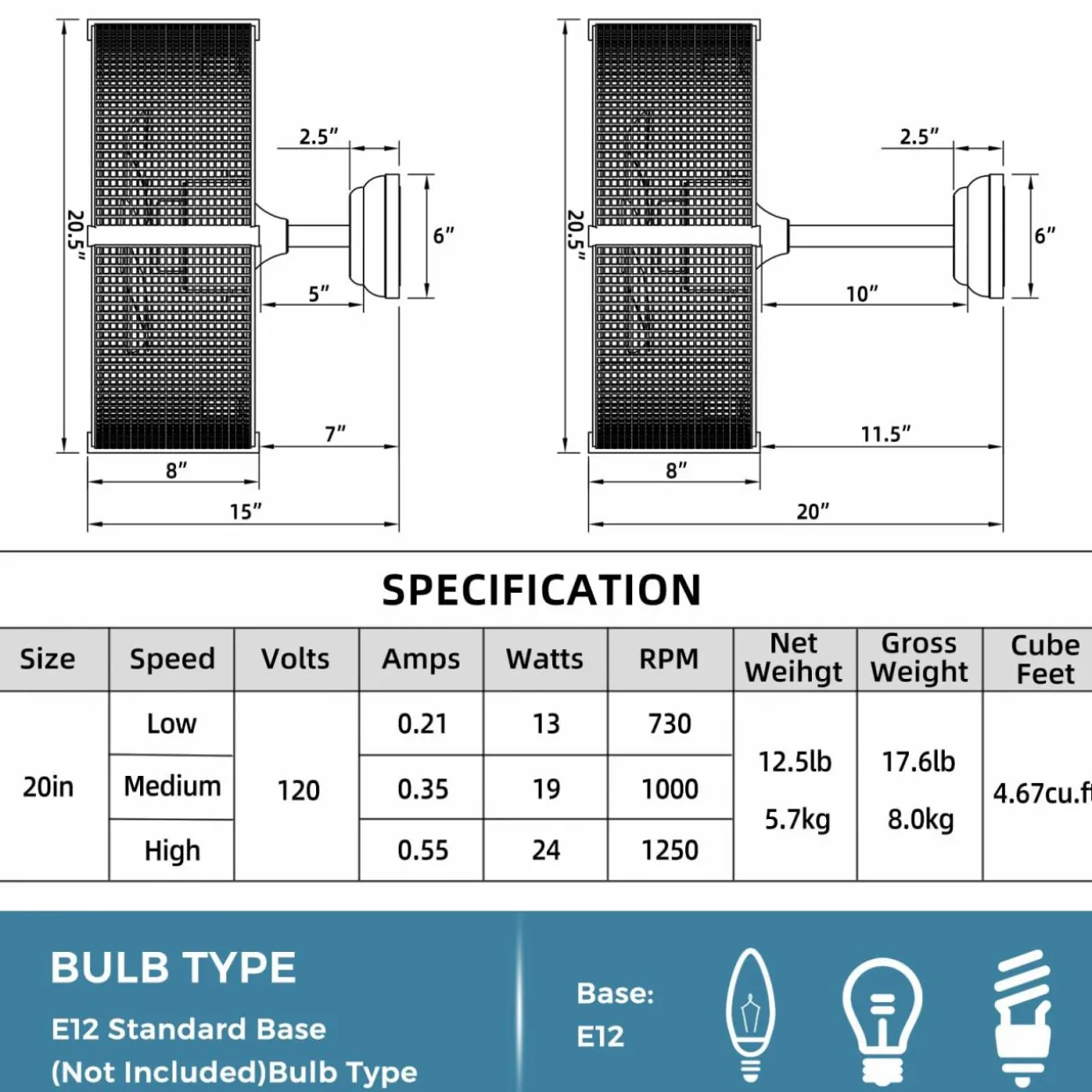 Tangkula Caged Ceiling Fan with Light
