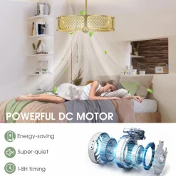 Tangkula Caged Ceiling Fan with Light