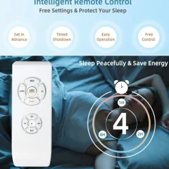 Tangkula Caged Ceiling Fan with Light, Enclosed Ceiling Fan with 5 Blades, 3 Wind Speed, Remote Control, 4 x E12 Base (No Bulb)