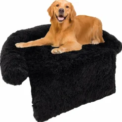Tangkula Calming Dog Bed, Fluffy Plush Dog Mat Cover Protector for Couch with Detachable Washable Cover